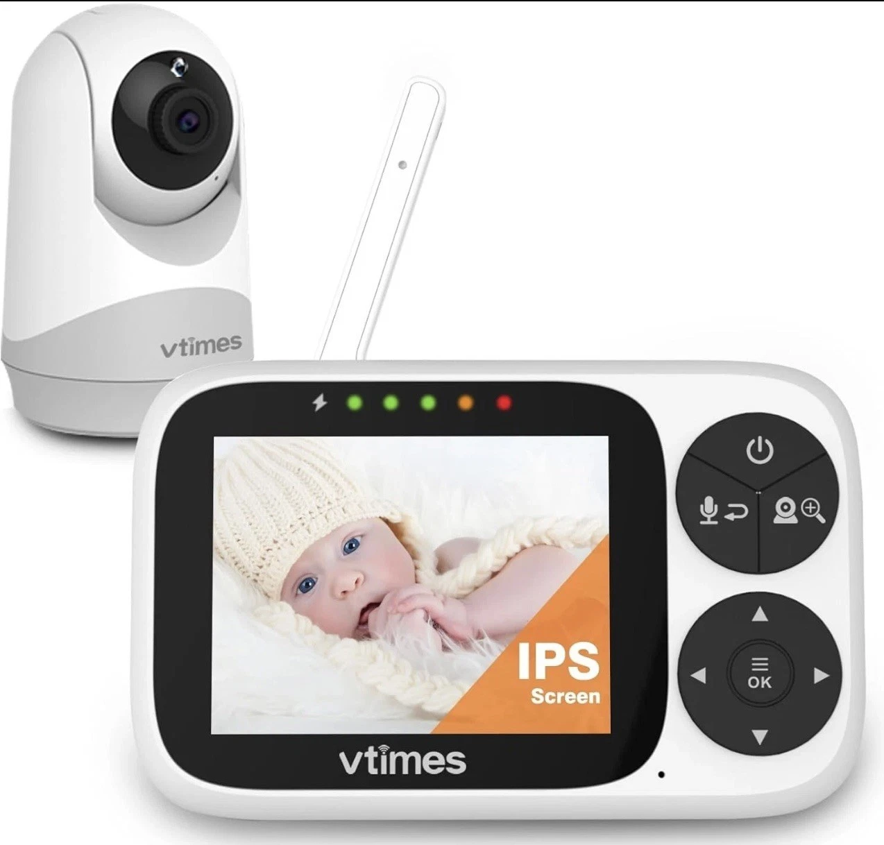 Baby Monitor with Camera and Audio, 3.2" IPS Screen Video Baby Monitor No WiFi