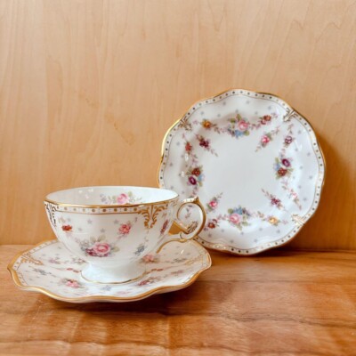 Royal Crown Derby Royal Antoinette Cup Saucer Plate Trio