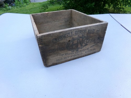 Capewell Horse Nail Co Wooden Box Crate Hartford Conn Dove Tail Vintage - Picture 7 of 7