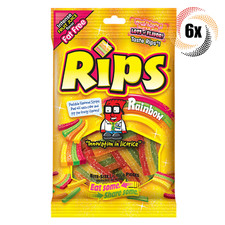 6x Bags Rips Rainbow Flavored Bite Size Licorice Pieces Fat Free Candy | 4oz