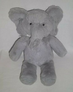 2015 Pbk Pottery Barn Kids 11 Plush Elephant Gray White Ribbon