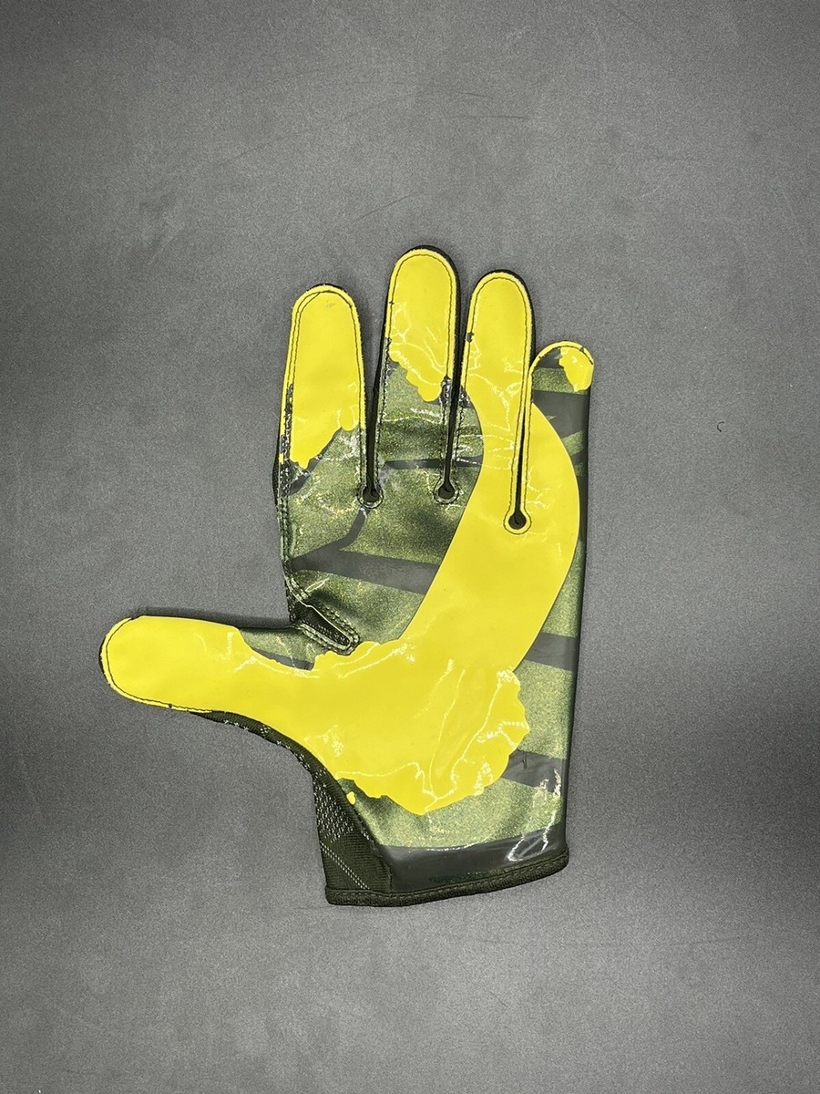 Oregon DUCKS Football GAME USED Nike AlphA GLOVES Men's 3XL**LEFT GLOVE  ONLY*