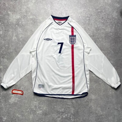 Beckham England 01-03 Home Jersey #7 BNWT L/S Umbro M Size Vintage