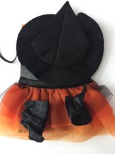 NWT Pet Witch Halloween Costume Tutu Black Orange Size Small /medium