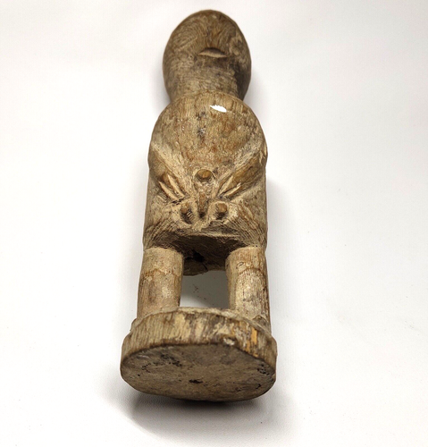 Vintage Baule Kaolin Wood Sculpture Fetish Primitive African Wooden Tribal Art - Picture 10 of 11