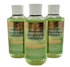 Bath & Body Works LOT of 3 Coconut Lime Verbena Body Wash Shower Gel 10 oz