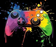 RAINBOW SLASH GAME CONTROLER GAMER COMPUTER MOUSE PAD 9.25 X 7.75 INCES