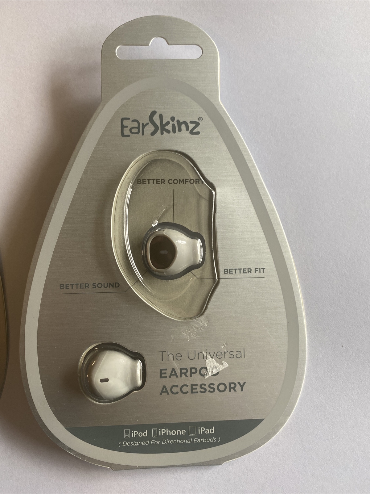 2 pair EarSkinz Ear Covers (ES2) Designed for Apple EarPods Pod Wired Light Gray eBay