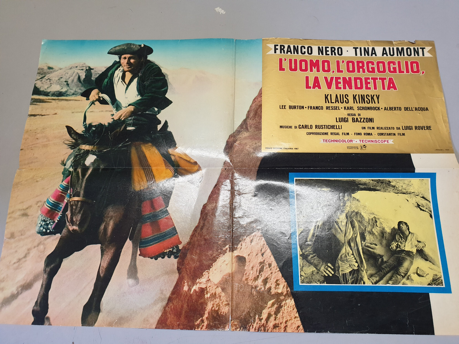 Locandina originale film L'uomo, l'orgoglio, la vendetta (1968) - Regia di Luigi Bazzoni