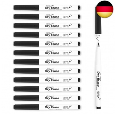 Magnetische Whiteboard Stifte,Whiteboard Marker Schwarz mit ultrafeiner Spitze,A