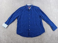 Robert Graham Mens Long Sleeve Button Up Shirt XXL Classic Blue Paisley Cotton