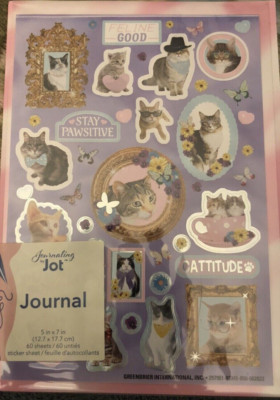 NEW Cat Journaling Jot Journal Stay Pawsitive Cattitude Feline Good 60 pages 5x7