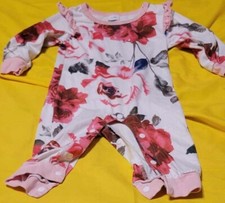 ShenZhen Size 0-3 Months Girls Pink Flower print Sleeper/Romper