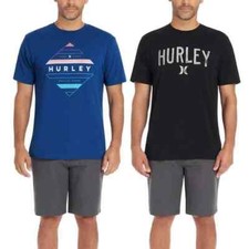 NEW Men's Hurley Black Blue Graphic 2-pack Classic Tee Size X-Large