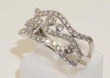 18carat 18k White Gold 1ct Diamond Scatter Ring Size UK-R 1/2 US-8 7/8 With Cert