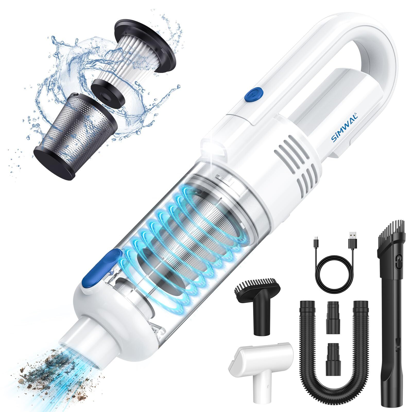 Handheld Car Vacuum Cleaner Cordless: 9500PA Powerful Suction Portable Lightw...