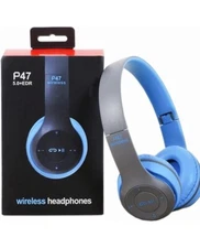 P47 Wireless Over Ear 5.0+EDR Headphones Blue