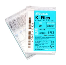 Kerr Dental 14128 SybronEndo K-Files Stainless Steel 25mm #08 6/Bx