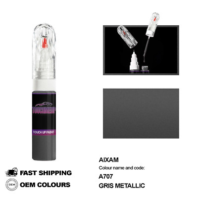 FÜR AIXAM GRIS A707 Touch Up Lackstift Pinsel Fix Kit Kratzer Chip Set Markie...