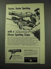1959 Bausch  Lomb BALscope 60mm Spotting Scope Ad