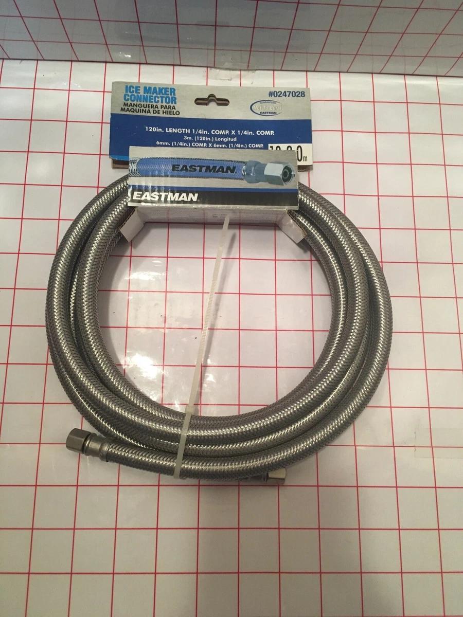 Eastman Universal Icemaker Connector 5' Stainless Hose, 55 OFF