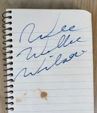 RARE HAND SIGNED AUTHENTIC AUTOGRAPH ITEM OF WEE WILLIE WILSON MIDGET WRESTLER 
