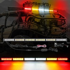 37 Led Roof Top Strobe Light Bar Rooftop Lamp Amberwhitered Running Emergency