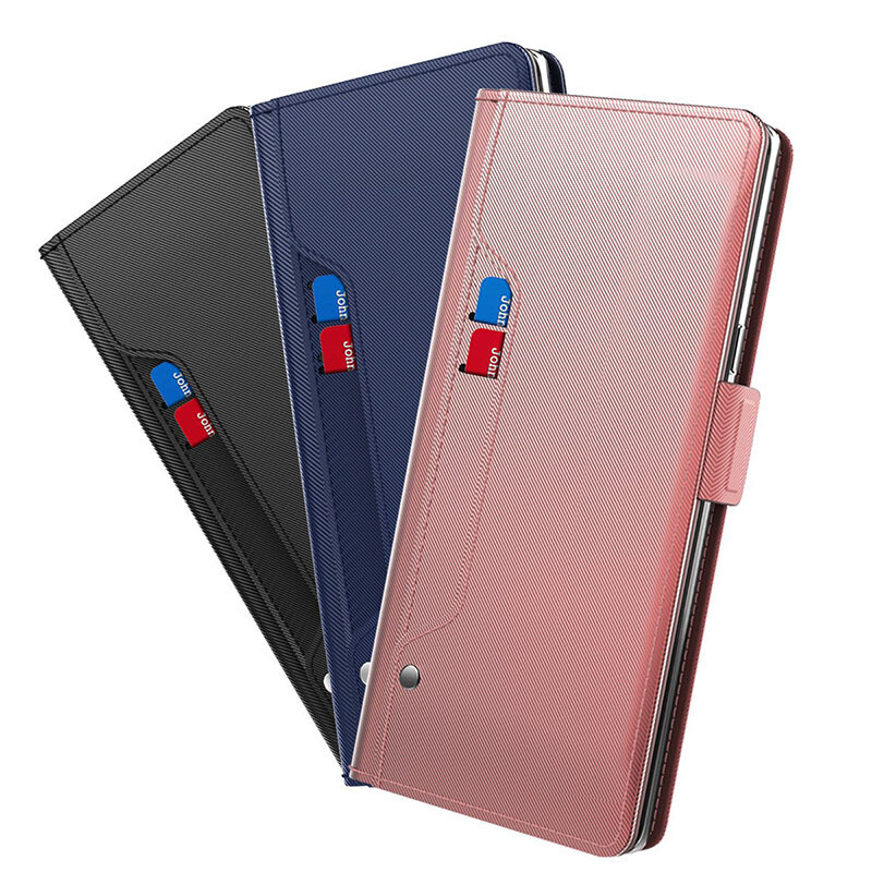 For Realme 11 Pro+ Phone Case Cover Fashion Leather Mirror Multi Card Slot Soft