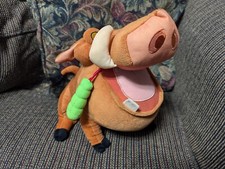 Disney 14" PUMBAA Bug Eating Feed Me Talking Plush Lion King TESTED/WORKS