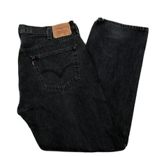 VTG Levi's 501 Men's 40x32 Straight Leg Button Fly Jeans Black Denim 100 Cotton