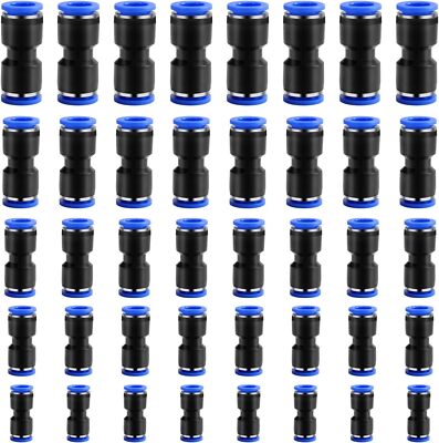 Adpon 40 Pieces Straight Push Connectors,1/2 3/8 5/16 1/4 5/32 inch OD Push-t...