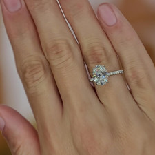 Diamond Ring 14K White Gold 3 Carat Oval Cut IGI Certified Lab Created CVD