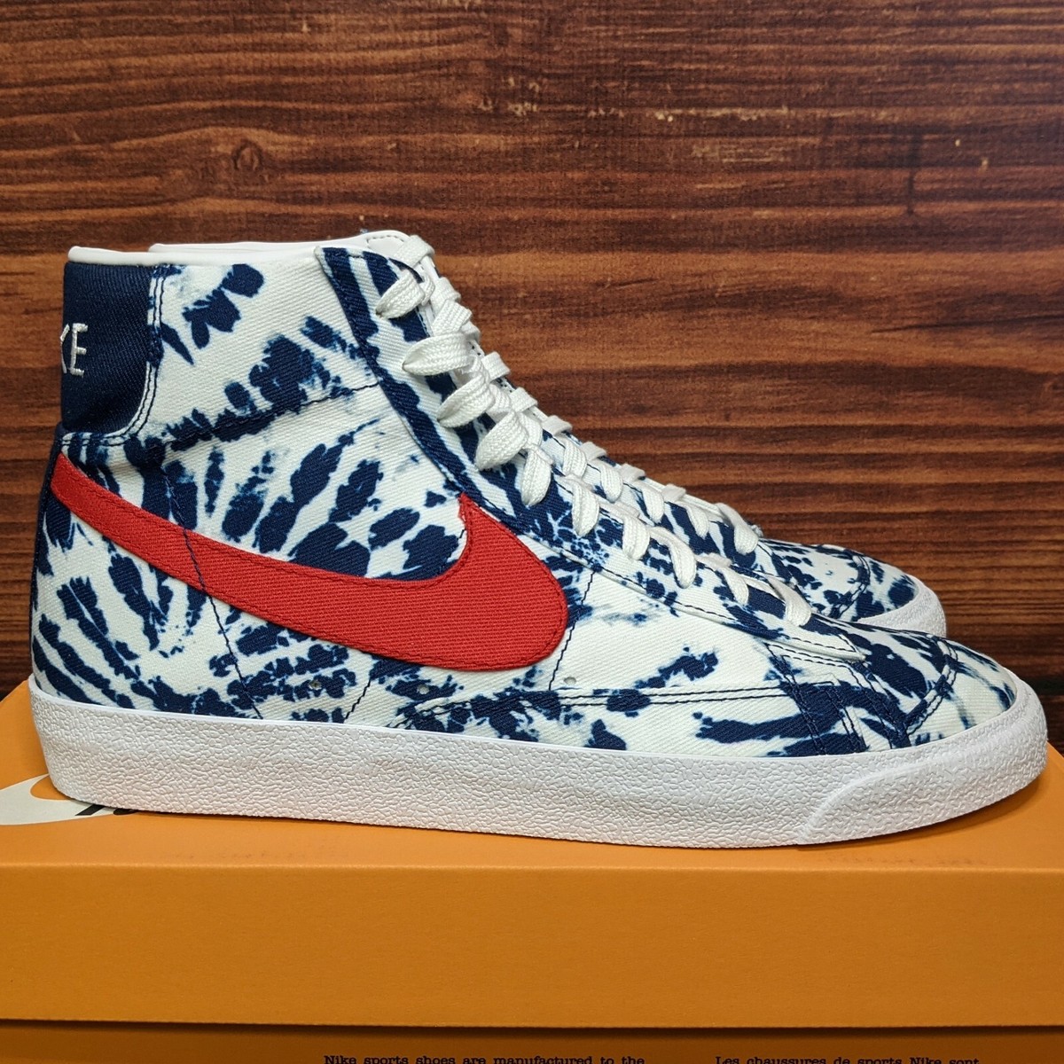 Nike Blazer Mid '77 Vintage Men's 9 Tie Dye USA Red White