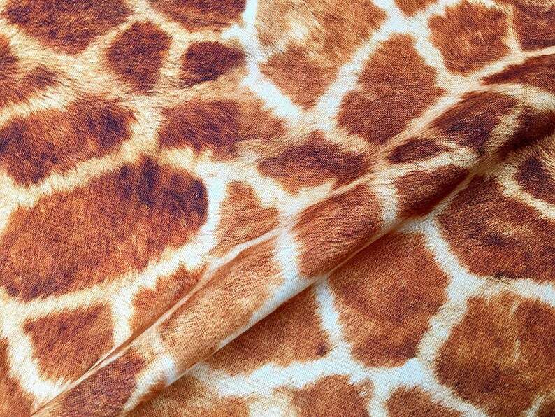 Giraffe Fabric Animal Print Fabric Cotton curtain decor dress DIGITAL 140cm  wide