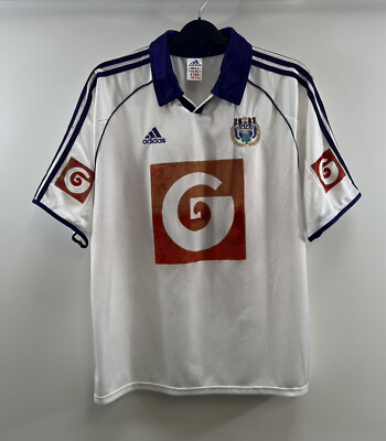 Anderlecht Player Issue Heim Fußball Trikot 1999/00 Erwachsene XL Adidas E527