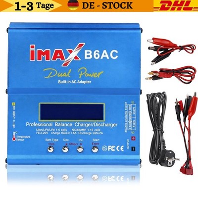 IMAX B6AC LCD-Bildschirm Digital RC Lipo NiMh Akku Balance Ladegerät Lader 80 W
