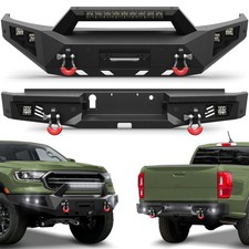 Front Rear Bumper W Winch Plate Led Lights D-rings For 2019-2023 Ford Ranger