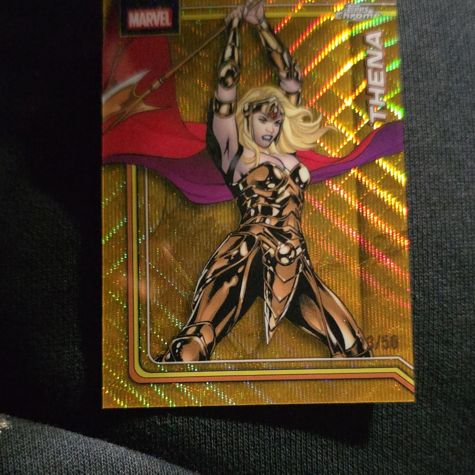 Topps Chrome Marvel 2021 Eternals #176 Thena Gold /50 Non-Sport Trading Card