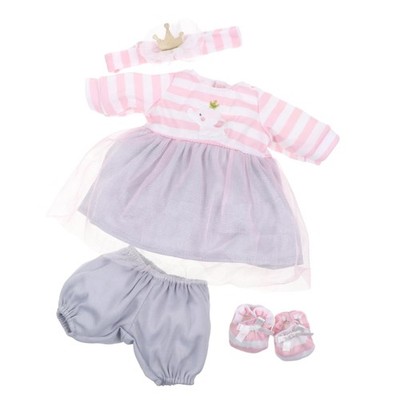 JC Toys | Berenguer Boutique | Baby Doll 14'' - 16'', Pink Dress - Tulle Skirt 