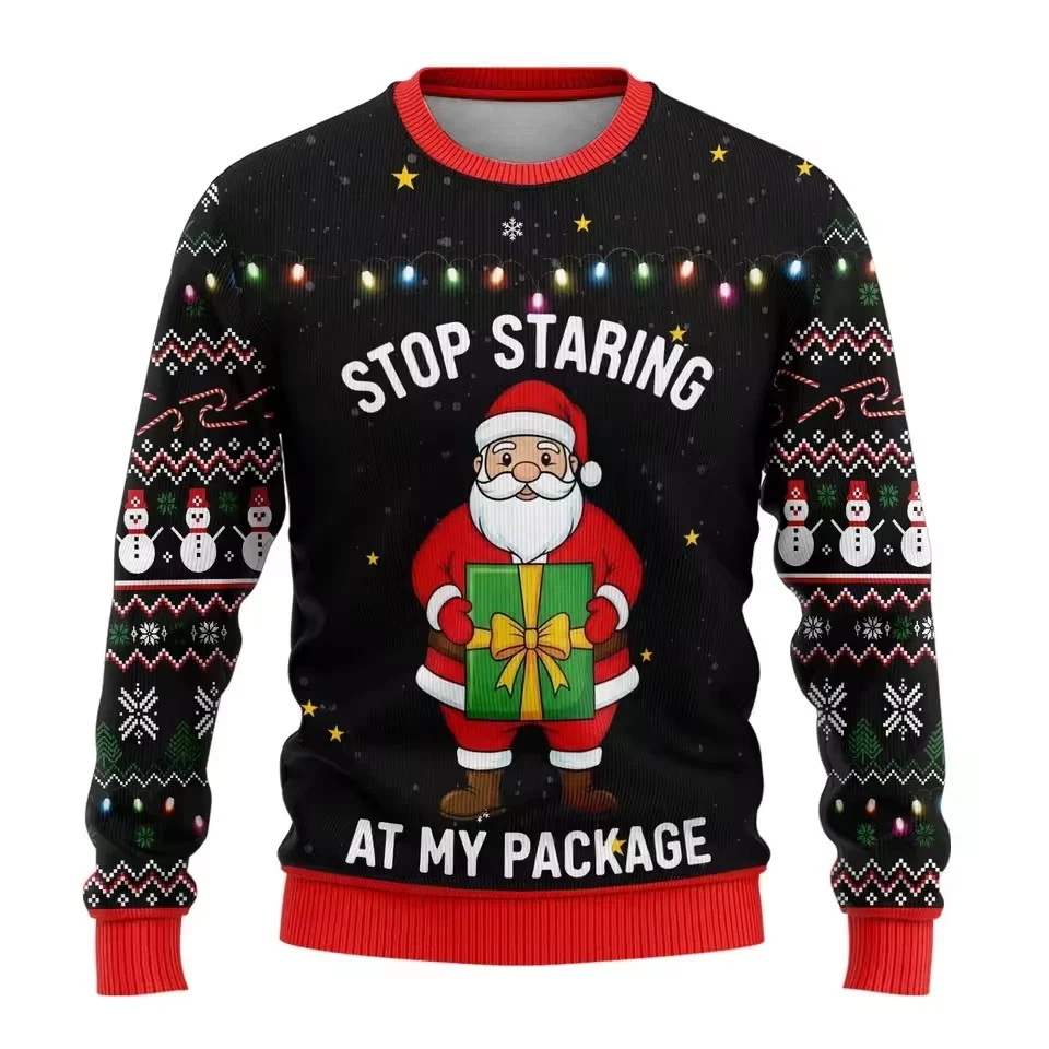 Funny Santa Gift Box Ugly Christmas Sweater