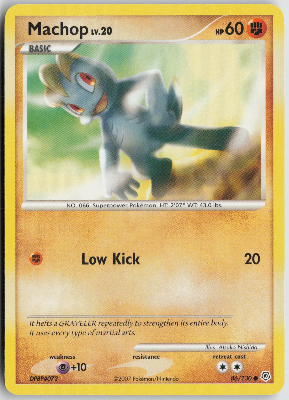 Machop Common Normal Diamond and Pearl 86/130 NM