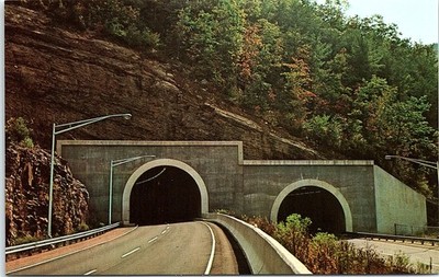 Vintage Postcard Interstate 40 Double Tunnel Tennessee North Carolina
