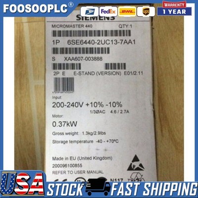 New Siemens 6SE6440-2UC13-7AA1 MICROMASTER440 without filter 6SE6 440-2UC13-7AA1