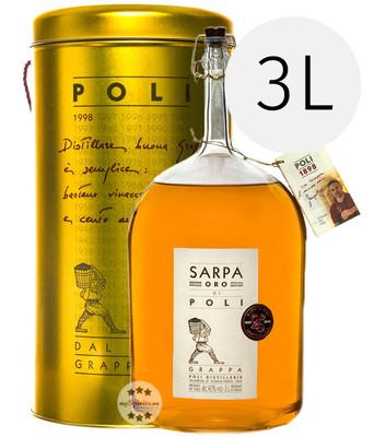 Poli Grappa Sarpa Oro di Poli Big Mama / 40% Vol. / 3,0L Flasche in Geschenkdose