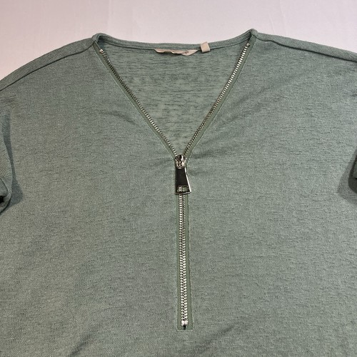 Soft Surroundings Sage Green Half-Zip Pullover Tunic Top Women's Size L Large - Picture 4 of 11