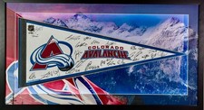 Colorado Avalanche 2024-25 Team Signed Pennant in LED Lighted Shadowbox LSM COA