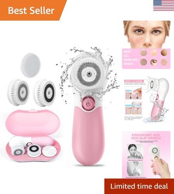 Portable 3-in-1 Spin Brush Face Cleaner with Exfoliating Options & Storage Case