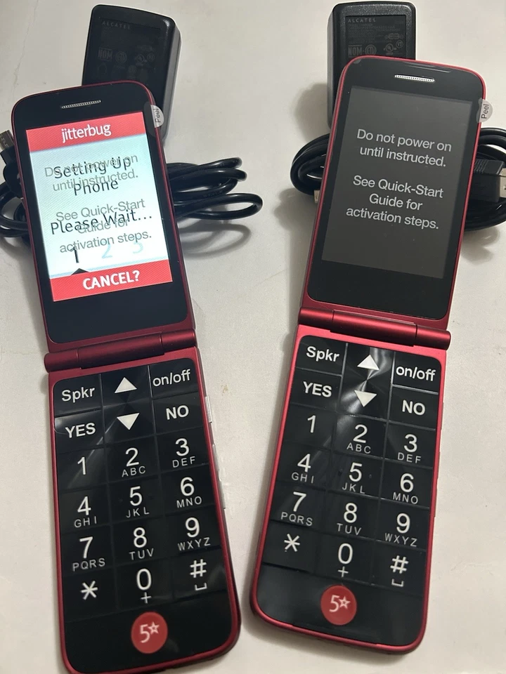 Alcatel - Jitterbug - Set Of 2 New Flip Phones - 4043SJ6/both RED.free Shipping - Image 3 of 4