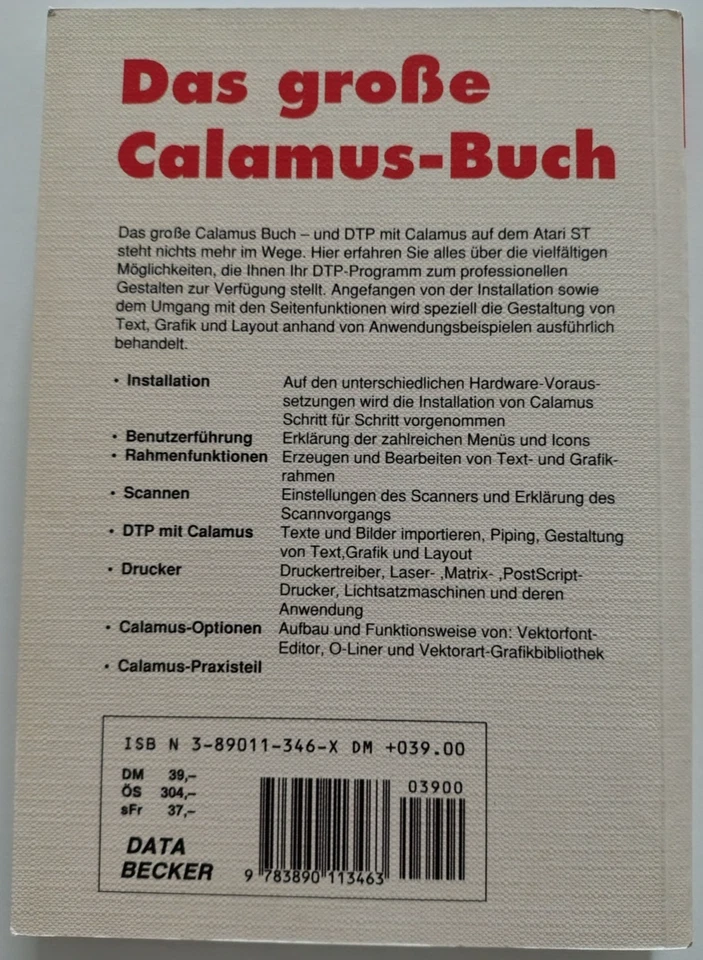 ATARI ST - Das große Calamus-Buch | Data Becker | 1990 | Zustand gut - Bild 2 von 4