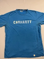 Carhartt Force Relaxed Fit Light Blue Short Sleeve Pocket Tee Size XL Tall